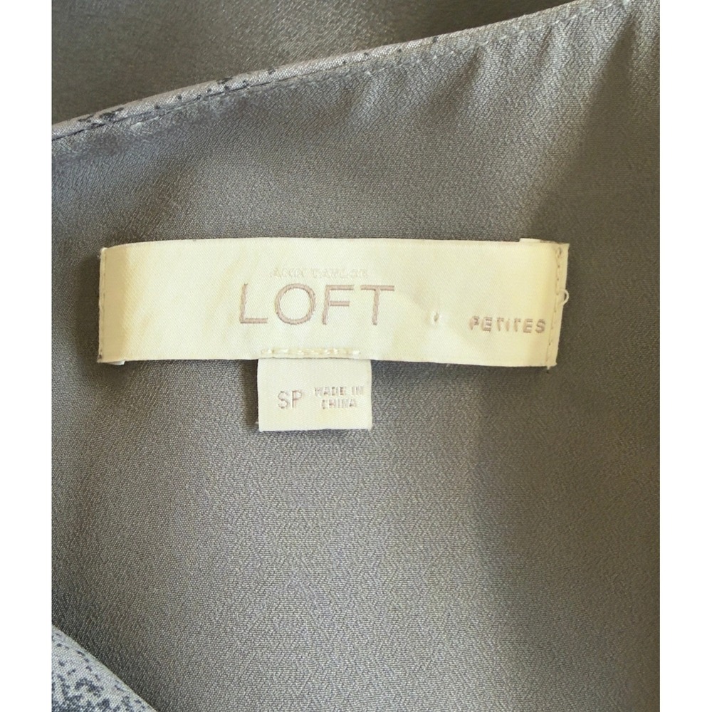 LOFT Petites Pink Grey Striped Sleeveless Fit and Flare Dress Size Small Petite - Picture 5 of 12